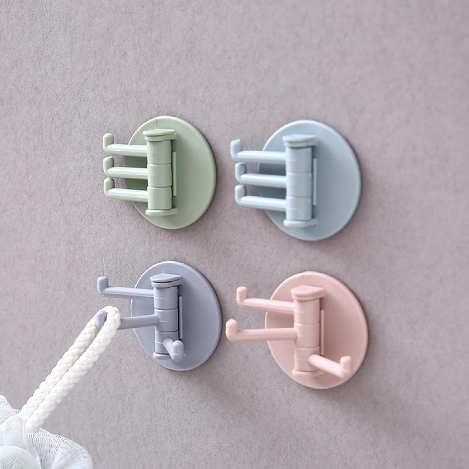 4142 Sticky Hook Household Strong Punch-Free Hook, 180°Foldable Multi-Function Rotatable Hook with 3 Hooks, Suitable for Bathroom, Kitchen, Office (1 Pc) 4142 Sticky Hook Household Strong Punch-Free Hook, 180°Foldable Multi-Function Rotatable Hook with 3 Hooks, Suitable for Bathroom, Kitchen, Office (1 Pc)